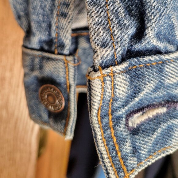Vintage 80's Levi's Denim Trucker Jacket Red Tab Size 40R Made in USA 70506-0216 - Picture 16 of 16